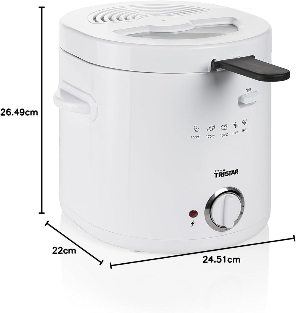 Friteuse Tristar FR-6941 - thermostat, 1,5 L, 1000 W, blanc Electroménager Naty Shop