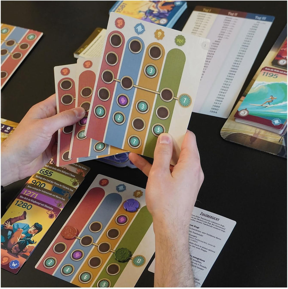 Game Factory 646098 Randonnée, voyage dans le temps, jeu de société pour 1 à 4 joueurs, à partir de 10 ans, jeu familial