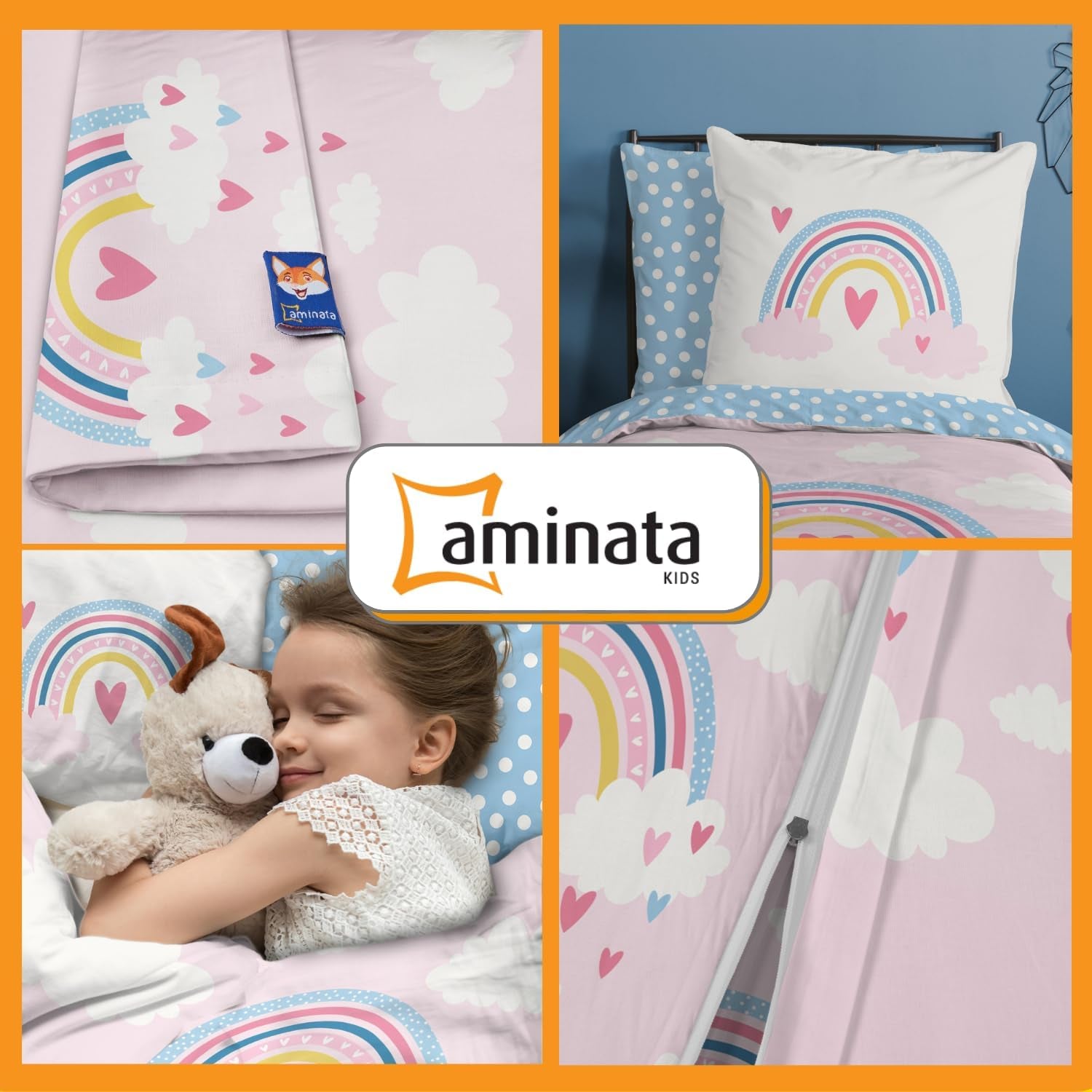Aminata Kids linge de lit enfant, arc-en-ciel, réversible Linge de lit - enfant Naty Shop