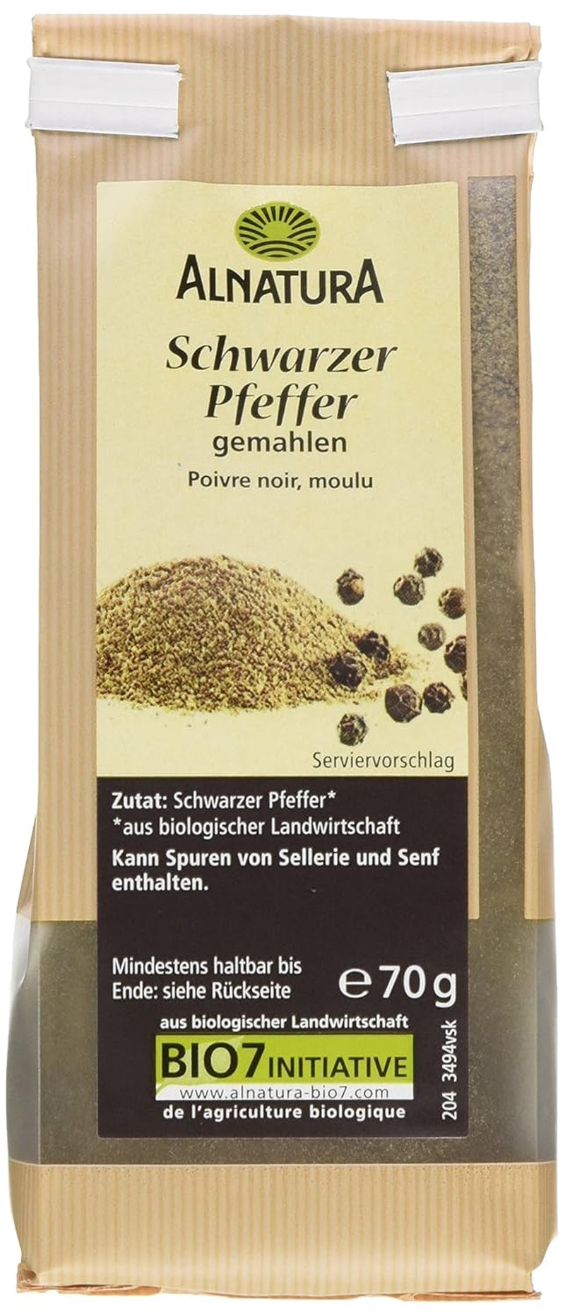 Bio Pfeffer schwarz gemahlen, 70g