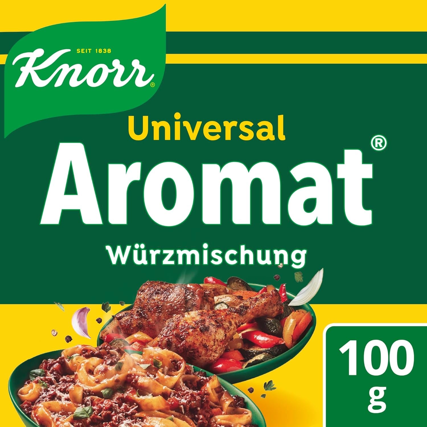 Knorr Würzmittel Nachfüllpackung Aromat Gewürzmischung zum Verfeinern von Speisen für schnelle Gerichte 100 g 1 pièce