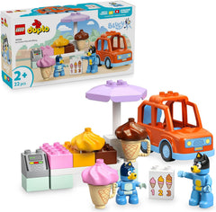 LEGO DUPLO Bluey : Transporter les enfants avec Bluey - Jeu de jeu pour petits enfants - Avec voiture de jeu et 2 figurines - Jeux pour enfants et jeunes à partir de 2 ans - 10458
