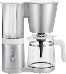 ZWILLING ENFINIGY Machine à expresso à filtre avec carafe en verre de 1,5 L, machine à expresso avec chaudière en acier inoxydable, fonction Blooming et détartrage intelligent, plastique, argent