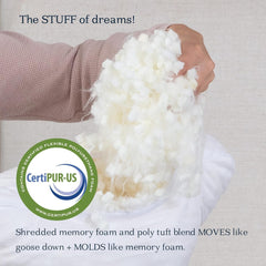 Oreiller de sommeil Dreamyblue Premium - Remplissage en mousse à mémoire de forme déchiquetée [Loft réglable] Housse en viscose de bambou lavable - Pour côtés coulissants, dos et ventre - Oreillers standard Naty Shop