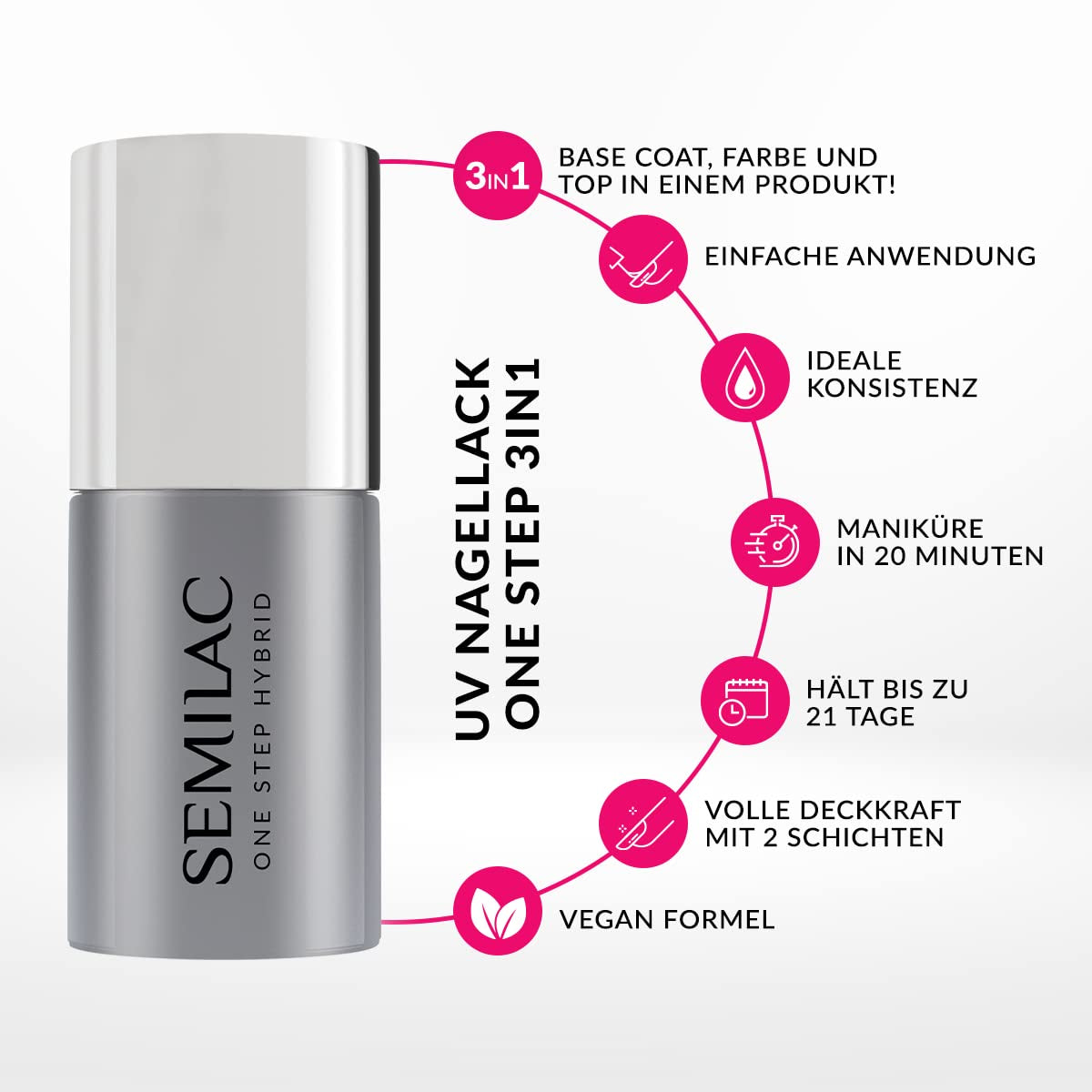 Oja UV Semilac One Step 3 en 1 S251 Crème de coco 7ml