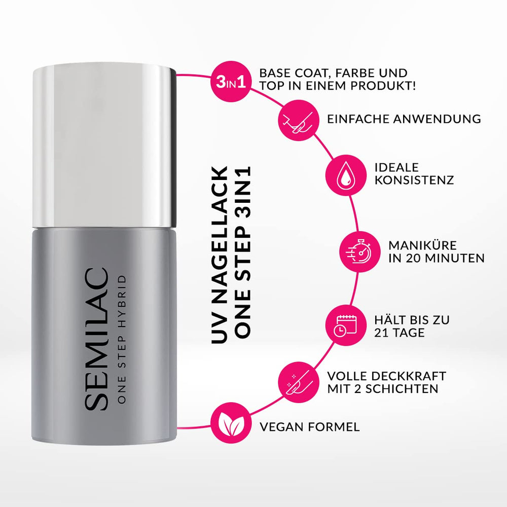 Oja UV Semilac One Step 3 en 1 S251 Crème de coco 7ml