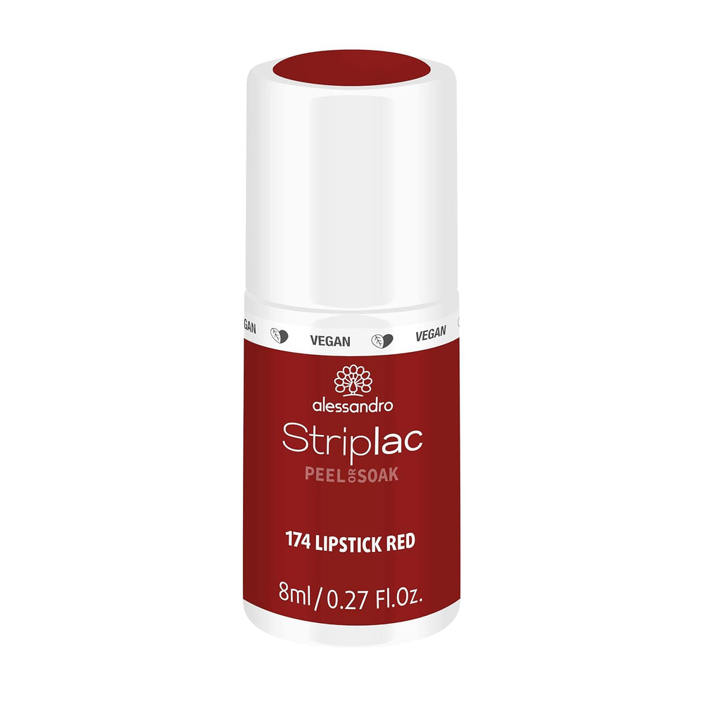 Vernis à ongles UV alessandro Striplac Elegant Ruby - Délicat et longue tenue - S'enlève facilement grâce à la technologie peel-off - Vegan et cruelty-free - 8 ml