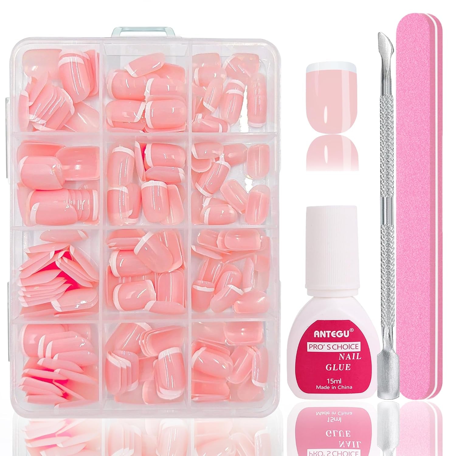 Set unghii false balerină - 240 bucăți unghii false roz liliac delicat, unghii false cu acoperire completă pentru lipire, set vârfuri unghii false pentru manichiură și artă unghii pentru femei și fete (roz lavandă)