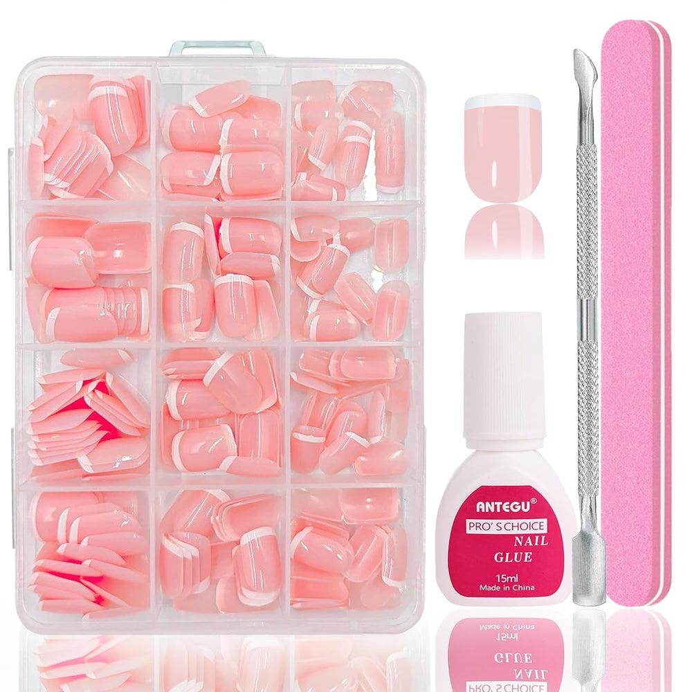 Set unghii false balerină - 240 bucăți unghii false roz liliac delicat, unghii false cu acoperire completă pentru lipire, set vârfuri unghii false pentru manichiură și artă unghii pentru femei și fete (roz lavandă)