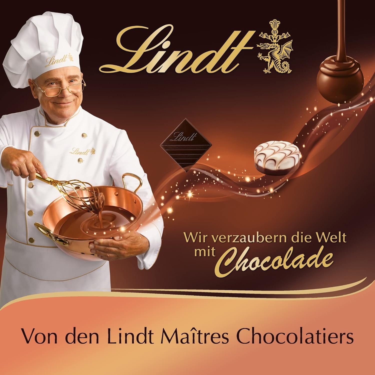 Chocolat Lindt | Coffret Praliné Créole | 165g | 15 pralines en 4 délicieuses variétés, à base de cacao 100% fin, sans alcool | Coffret chocolat