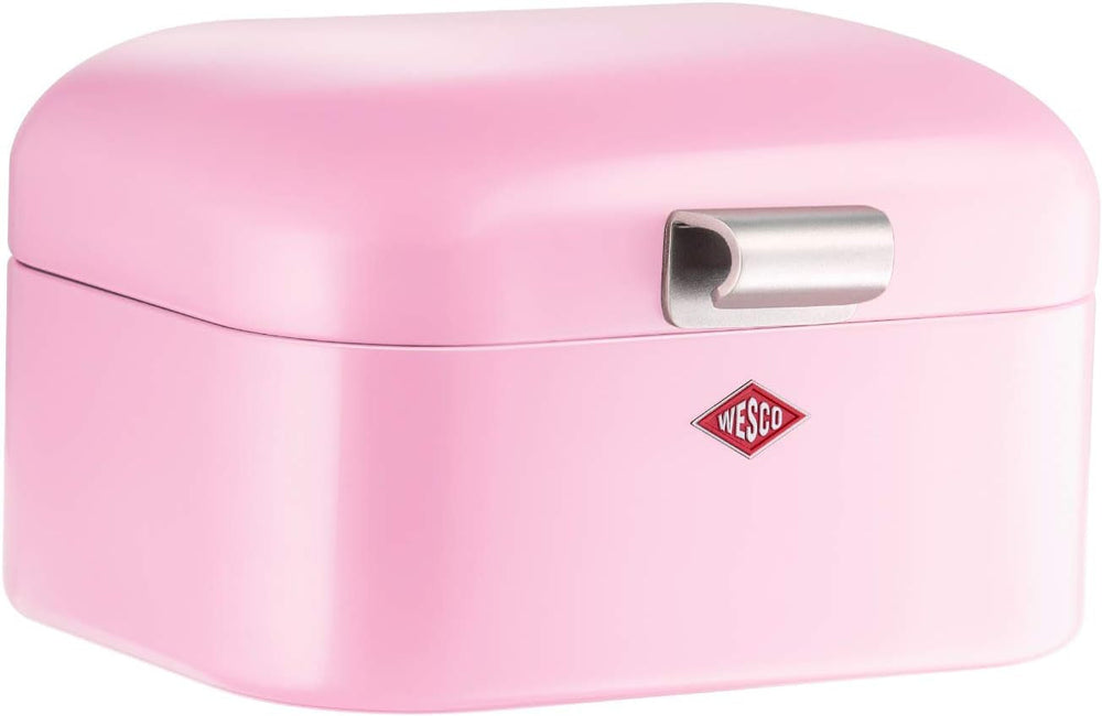 Wesco 235 001 Mini corbeille à pain Grandy 17 x 18 x 12 cm (L/l/H) rose, acier inoxydable Boîtes de conservation alimentaire Naty Shop Rose