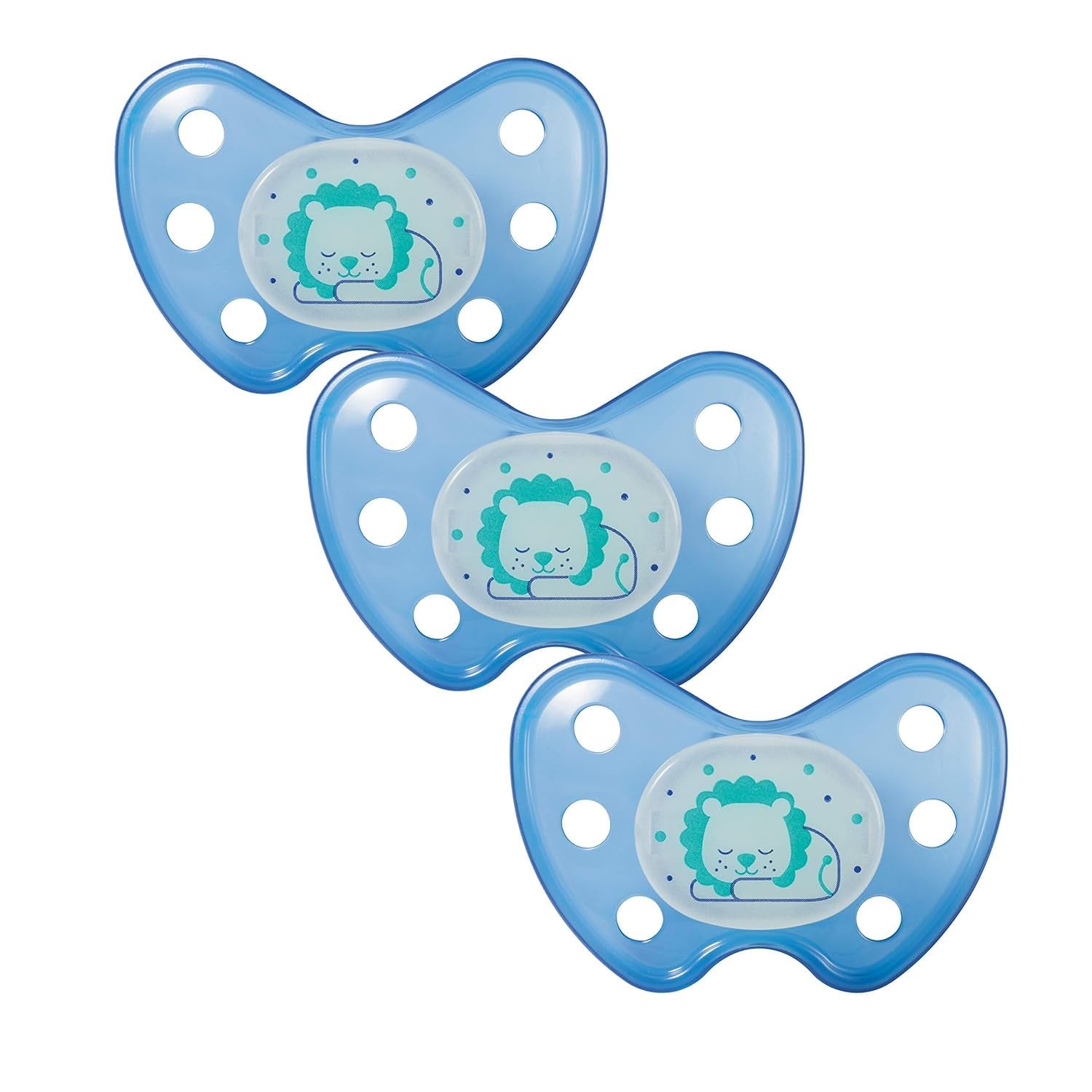 Lot de 3 sucettes dentaires de nuit en silicone - Taille 3 à partir de 14 mois - Sucettes qui brillent dans le noir de qualité dentaire - Sans BPA - Fabriquées en Allemagne - Lune, Jaune