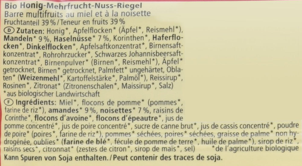 Bio Obstsalat-Riegel, paquet de 16 (16 x 40 g)