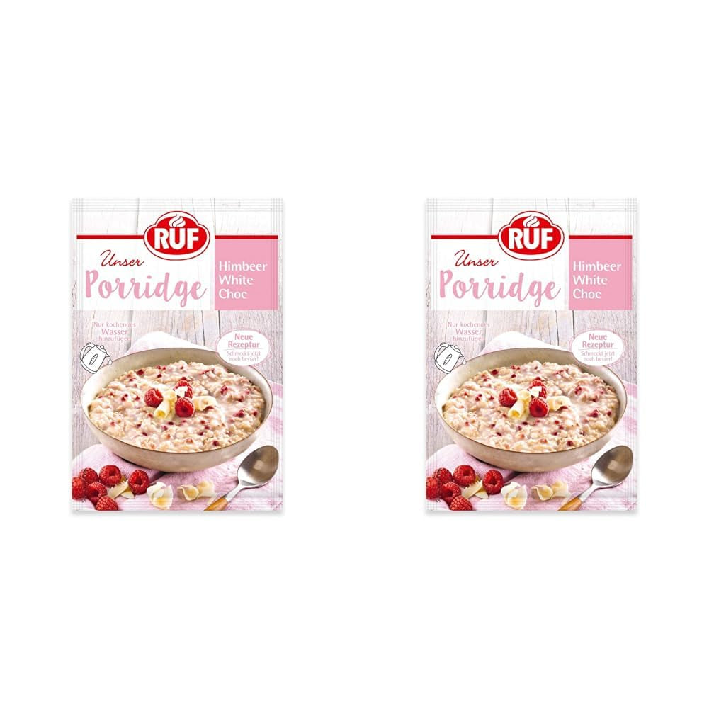 Gruau instantané RUF aux fraises et à la vanille, un repas d'été à base d'avoine prêt en 3 minutes, 1 sachet x 65g