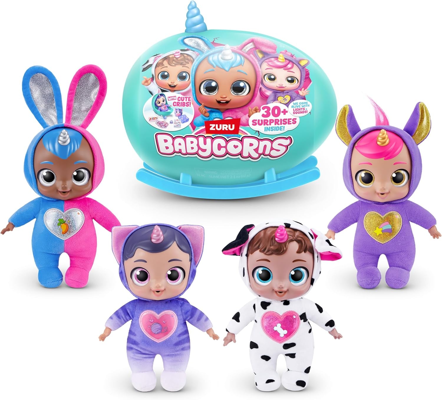 Babycorns Serie 1 de ZURU Magic Babypuppe Katze (Poppy) avec accessoires, jeu de déballage surprise pour enfants et filles