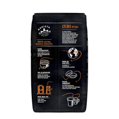 Jacobs Barista Crema Intense Café en grains 1 kg – Intense, Chocolat noir et noix de pécan, Arabica et Robusta, Intensité 7/10, idéal pour Café Crema (Pack de 2)