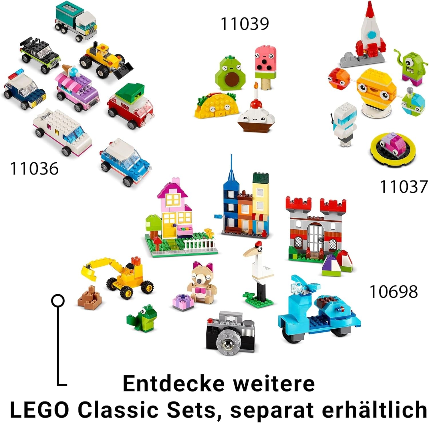 LEGO Classic Creative Dinosaurs Ensemble de construction avec modèles d'animaux et figurines en briques, expérience de jeu imaginative, cadeau pour garçons et filles de 5 ans, y compris T.Rex et Triceratops 11041 Ensembles de construction Besuche den LEGO-Store