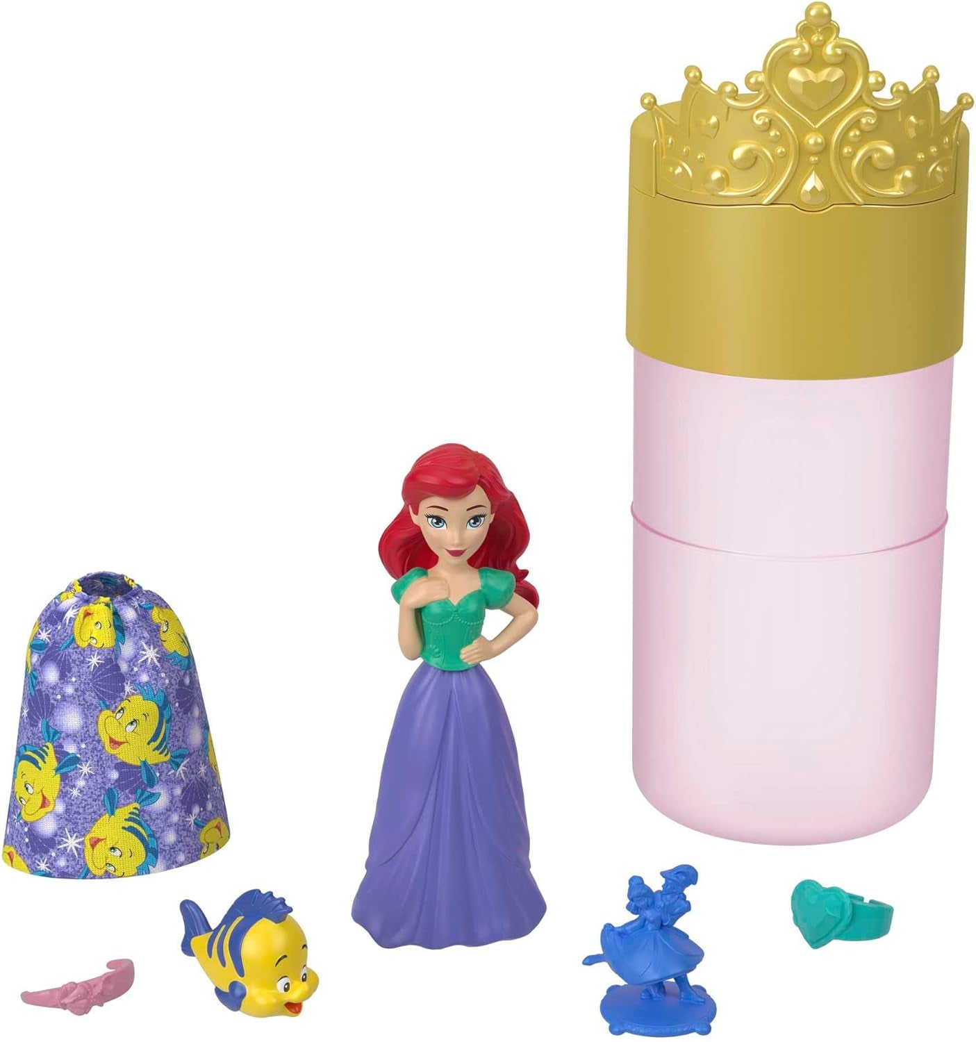 Disney Prinzessin-Spielzeug, Royal Color Reveal-Puppe mit 6 Überraschungen zum Auspacken, Freundschaft-Serie mit einer Figur aines Freundes, von den Disney-Films inspiré