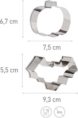 dekora - Set d'emporte-pièces Halloween pour enfants - 2 emporte-pièces en métal : Citrouille et Lilas - Emporte-pièces et emporte-pièces - Idéal pour décorer des citrouilles et des bonbons d'Halloween entre 6 et 9 cm