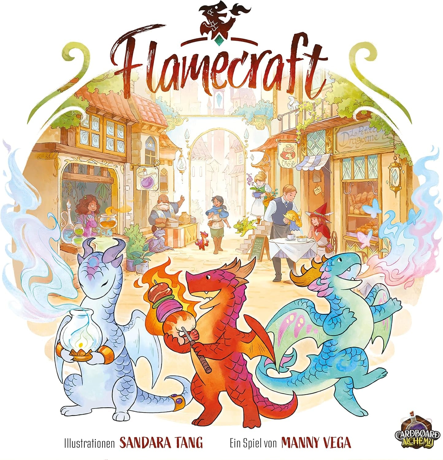 Alchimie en carton, Flamecraft, jeu familial, jeu de société, 1-5 joueurs, à partir de 12 ans, 60 minutes, allemand, multicolore, coloré