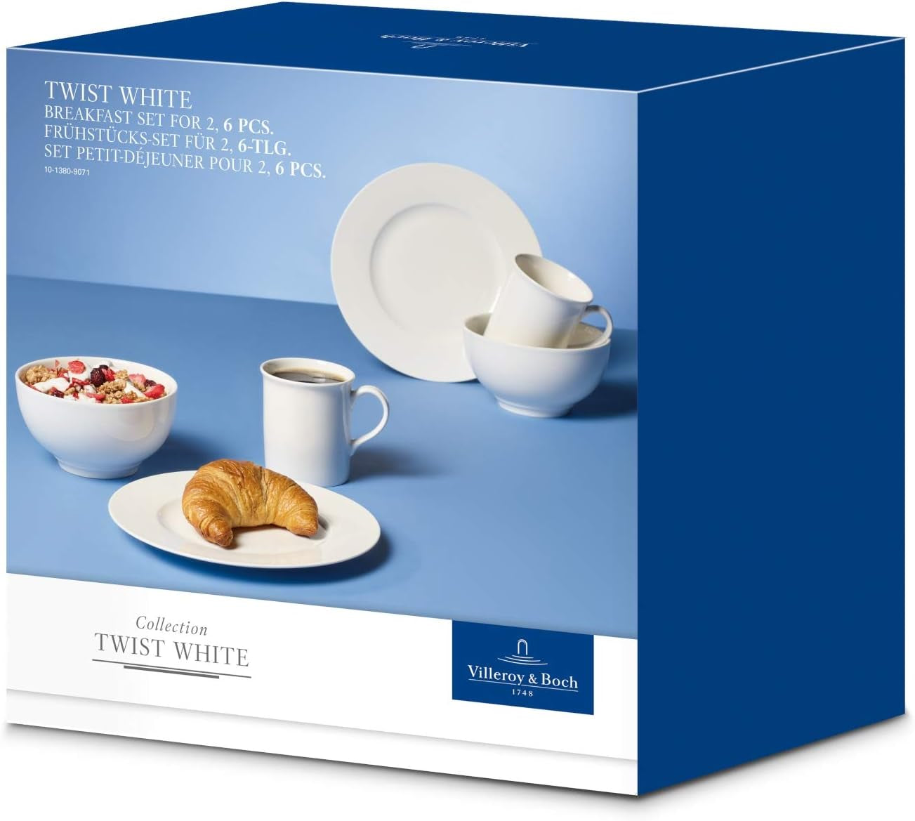 Villeroy & Boch – Twist White Geschirrset 30 Teilig Für 6 Personen, Spülmaschinenfest, Mikrowellensicher, Teller Set, Geschirr, Tafelservice, Kombiservice, Modernes Service Aus Porzellan Seturi vesela masa Naty Shop Frühstücks-Set