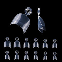 600 pièces ovales courts ongles artificiels 12 tailles demi-couverture acrylique faux ongles conseils ongles artificiels pour manucure femmes salon bricolage (transparent)