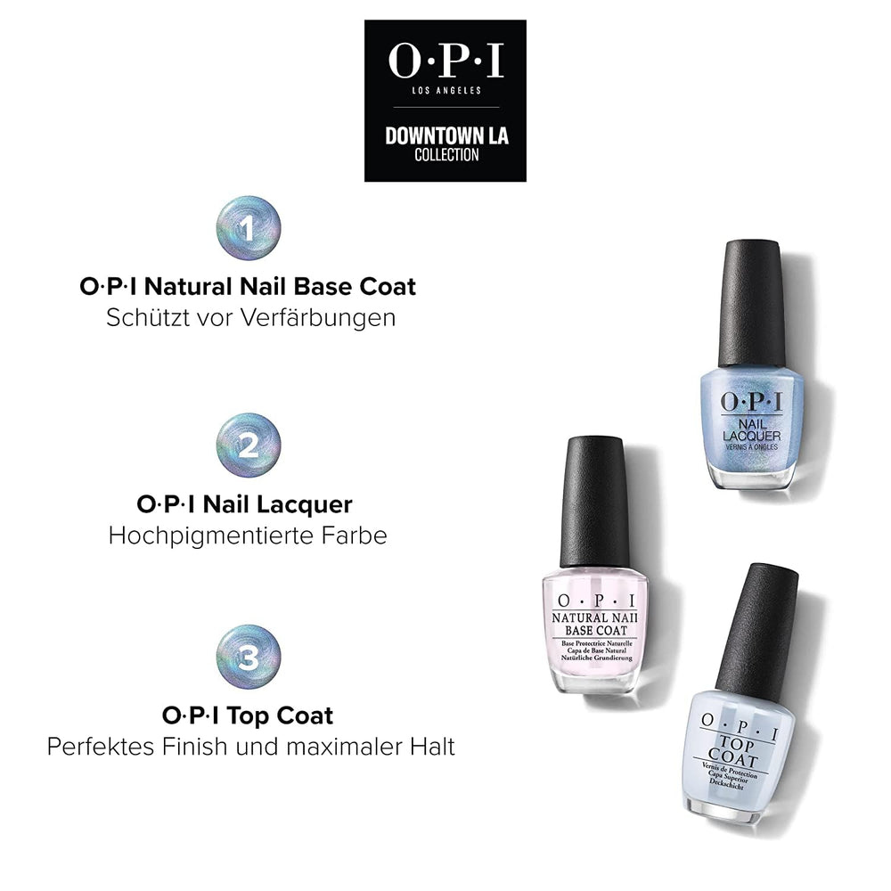 OPI Nail Lacquer dans les tons de bleu et de vert - Vernis à ongles à séchage rapide, résistant aux éclats et longue tenue - dure jusqu'à 7 jours - avec pinceau extra-large ProWide