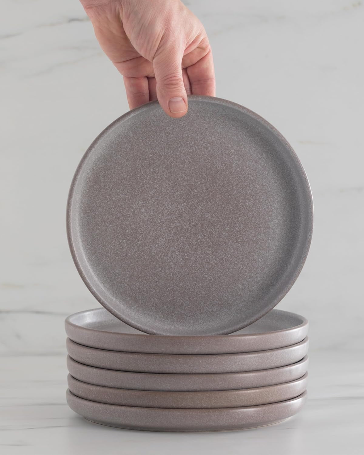 Service de table en grès pour 12 personnes, 36 pièces, style urbain, haute qualité, TRÈS BON TEST, service de table en grès - service de bols et d'assiettes - service de table pour 12 personnes, services de table Pure Living en gris-marron mat