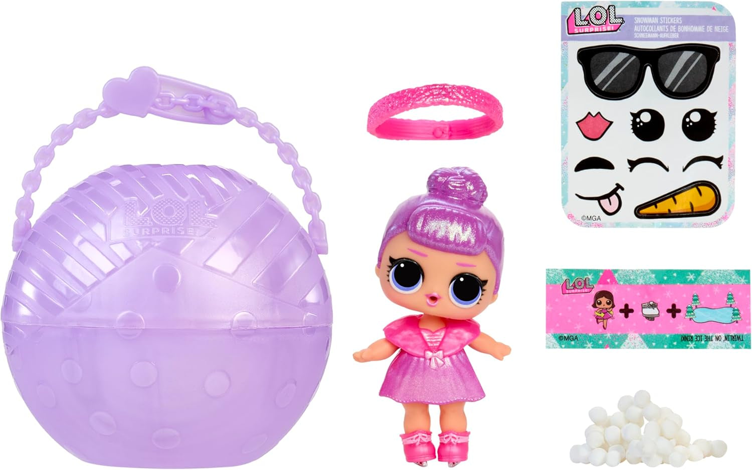 L.O.L. Surprise! Winter Snow Tot - 1 Sammlerpuppe mit Magischer Schneeüberraschung, Blindverpackung, 8 Puppen zum Sammeln, Frostig-Cooler Mode und Zubehör, Geschenk für Kinder ab 4