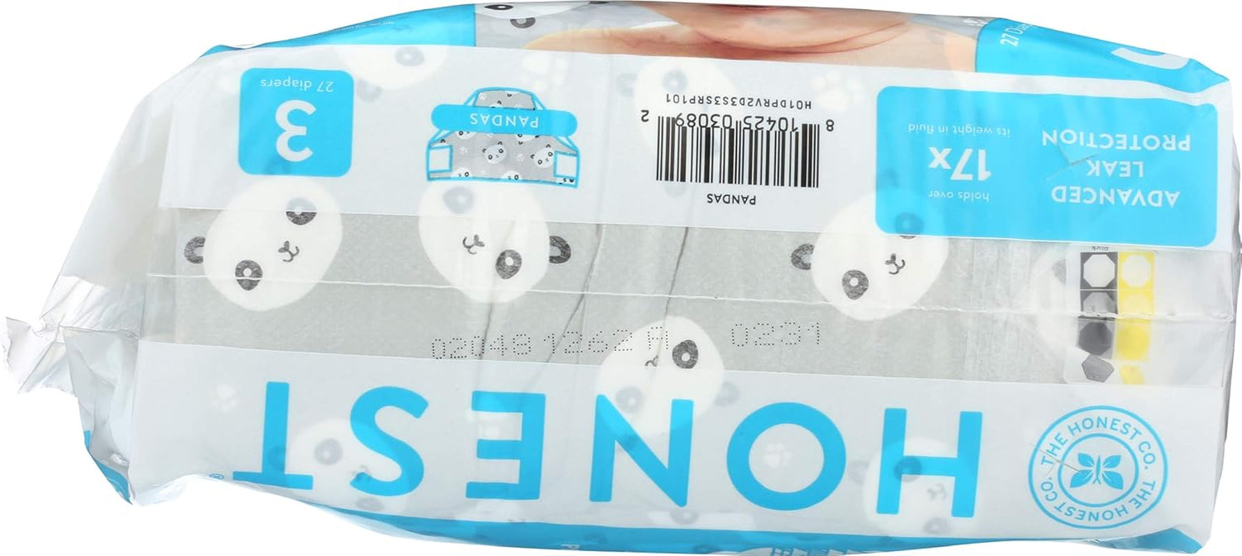 – Couches jetables écologiques et de qualité, Pandas, taille 3 (7,3–12,7 kg), 27 pièces