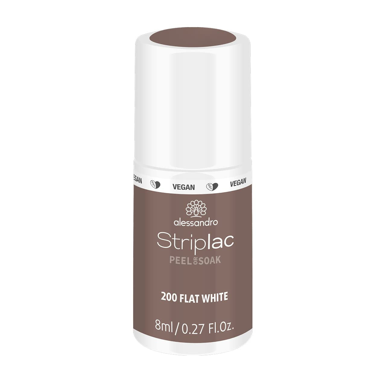 alessandro Striplac UV-Nagellack Flat White – Facile et facile à utiliser – Application facile grâce à la technologie Peel-Off – Vegan et sans alcool – 8 ml