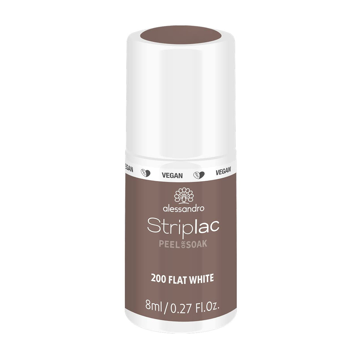 alessandro Striplac UV-Nagellack Flat White – Facile et facile à utiliser – Application facile grâce à la technologie Peel-Off – Vegan et sans alcool – 8 ml
