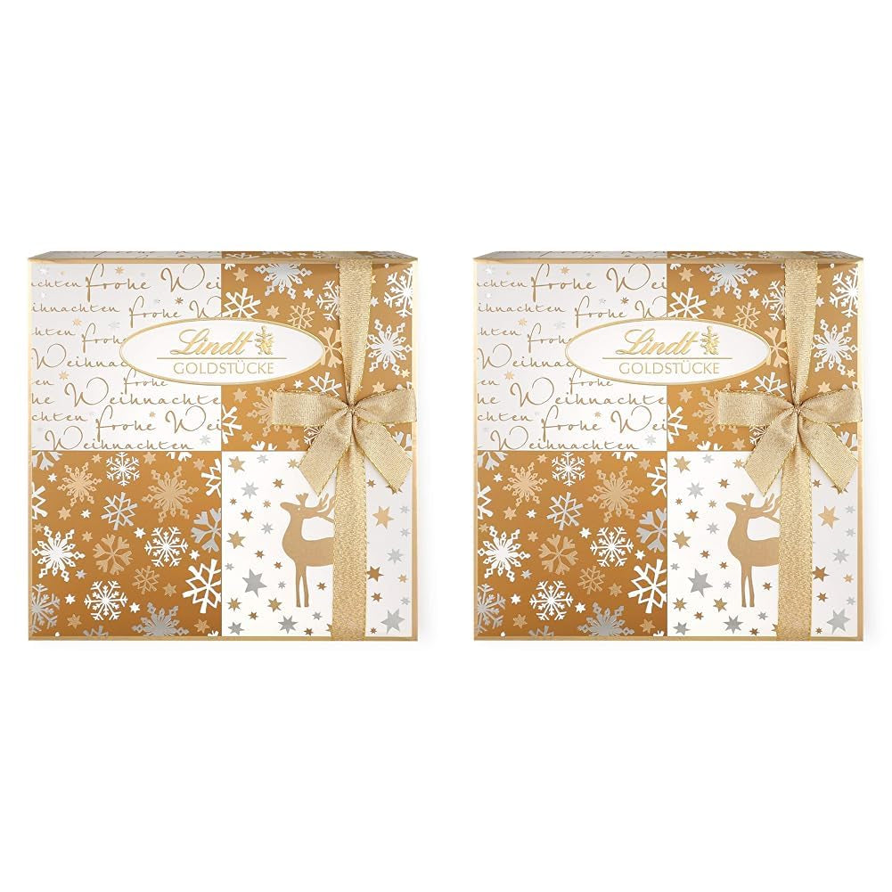 Chocolat Lindt | Coffret de pralines Pièces d'Or | 180g | 18 pralines en 10 assortiments comme un assortiment fin de pralines, certaines avec de l'alcool | Coffret cadeau premium avec pralines de Noël