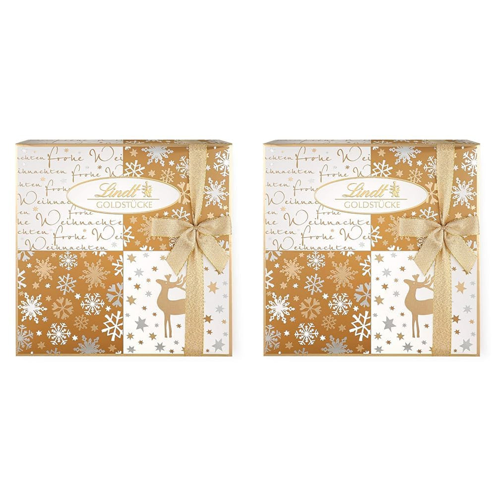 Chocolat Lindt | Coffret de pralines Pièces d'Or | 180g | 18 pralines en 10 assortiments comme un assortiment fin de pralines, certaines avec de l'alcool | Coffret cadeau premium avec pralines de Noël