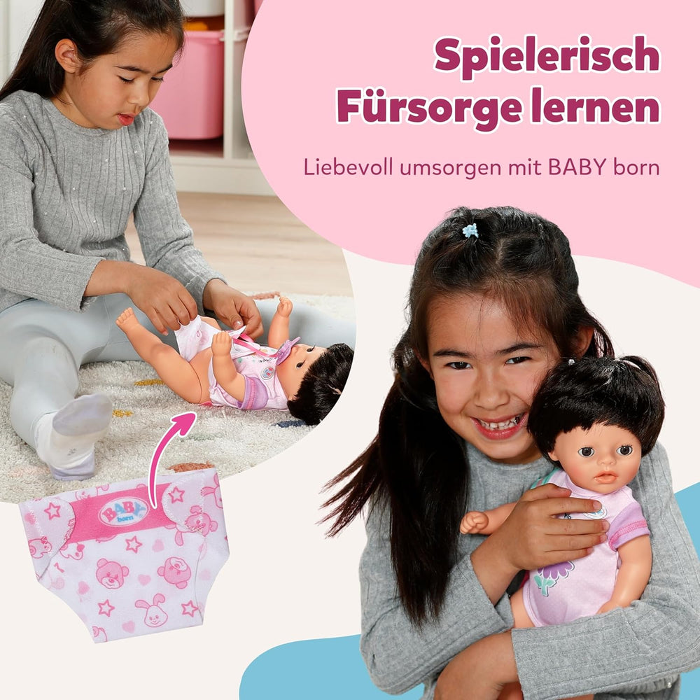 BABY Born Amy - Poupée 36 cm - Poupée bébé avec 7 fonctions pour les tout-petits à partir de 1 an - Fonctionne sans piles - Comprend accessoires et matelas