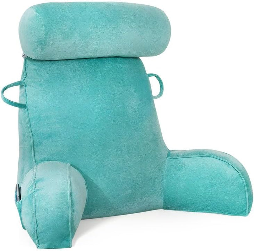 Pernă de citit Mingfuxin pentru pat, pernă de pat cu rolă detașabilă pentru gât și braț de susținere superior pentru a sta în pat, canapea, podea, pernă de citit cu spătar pentru adulți, pernă de spate pentru citit, vizionat la televizor