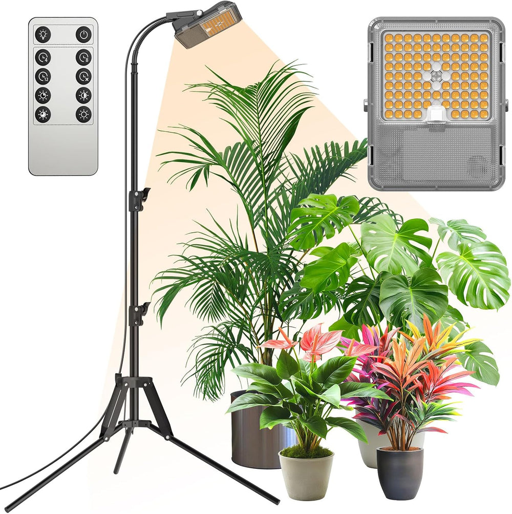 SANSI Lampe LED pour Plantes à Spectre Complet 125 W Lumière à intensité Variable avec télécommande pour la Croissance des Plantes Hauteur réglable 120-180 cm Minuterie 4/8/12 Heures 4 Niveaux de luminosité