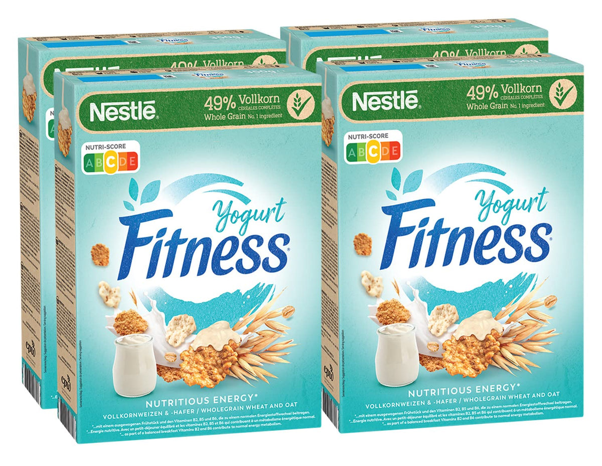 Nestlé Fitness Yogourt Céréales de petit-déjeuner à grains entiers avec saveur partielle de yaourt Pack de 4 (4 x 350 g)