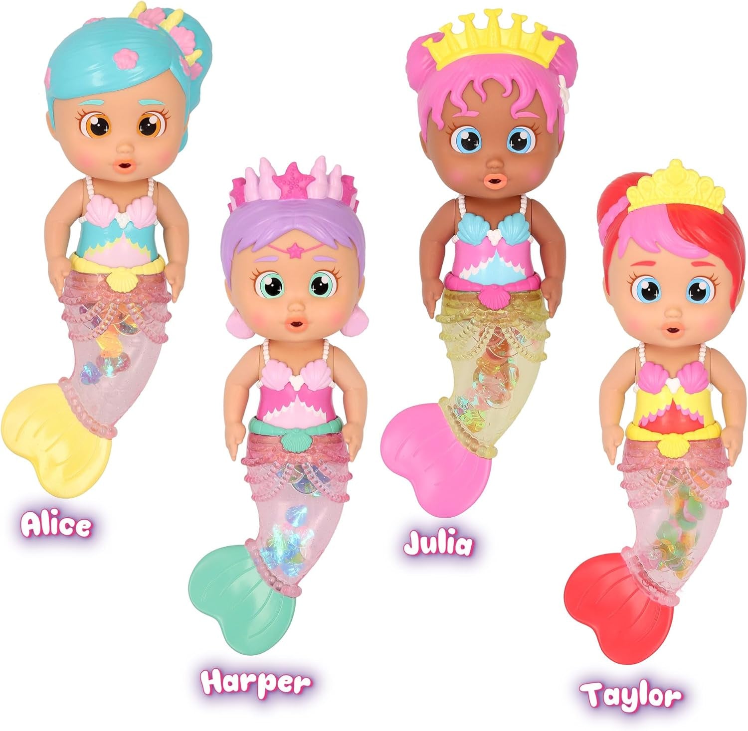 Shimmer Mermaids Taylor – Sammlerstück Bad- und Wasserspielzeug Eine Meerjungfrau, die Wasser spritzt und Blasen Macht! Geschenk Spielzeug für Mädchen und Jungen ab 18 Monaten