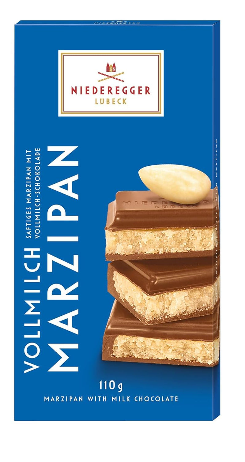 Barre de pâte d'amande Niederegger, chocolat au lait, (110 g)