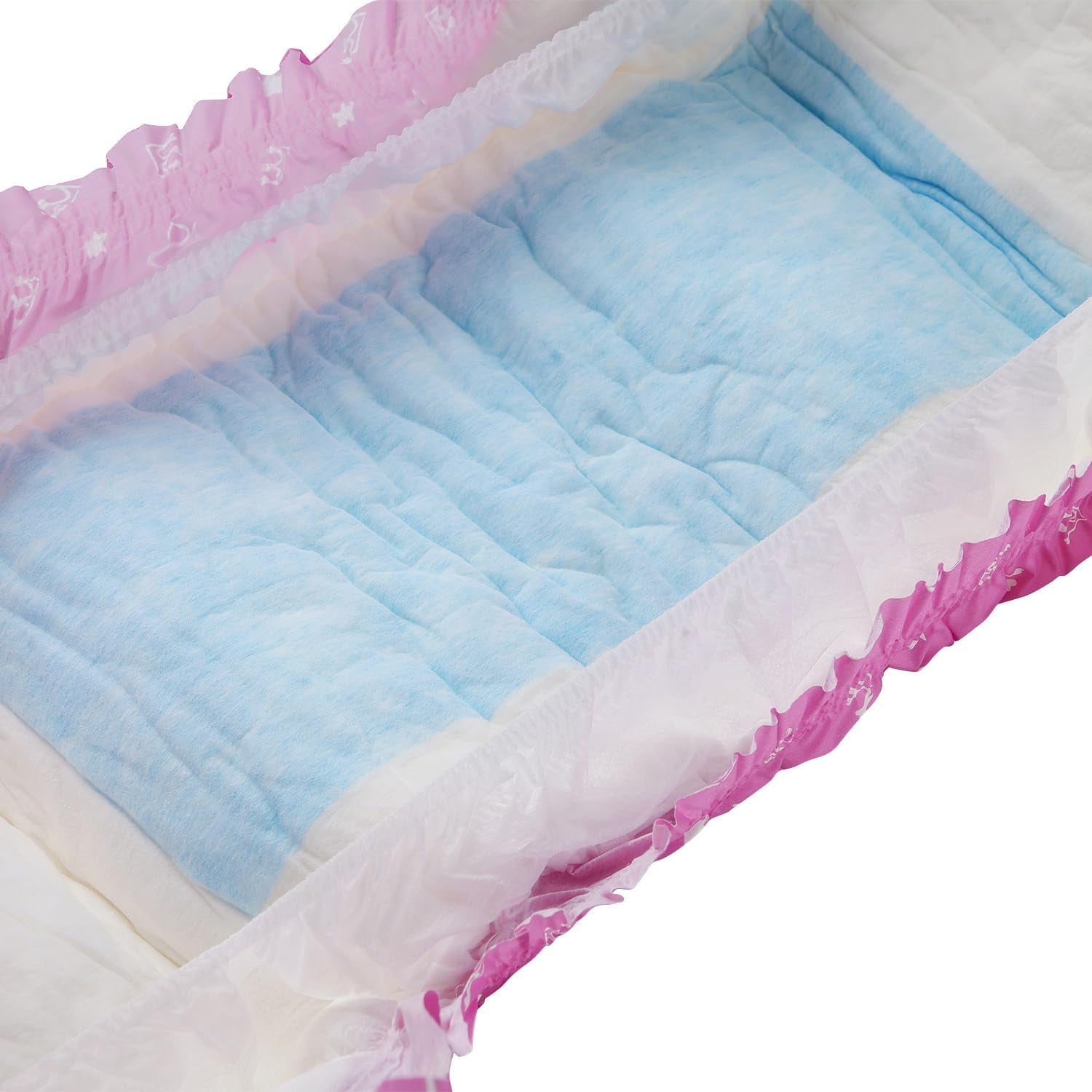 CutiePlusU Couches pour adultes, 10 pièces, culottes jetables pour incontinence avec drap pour femmes et hommes, absorption maximale pendant la nuit – Petite princesse (grande taille 94-119 cm)