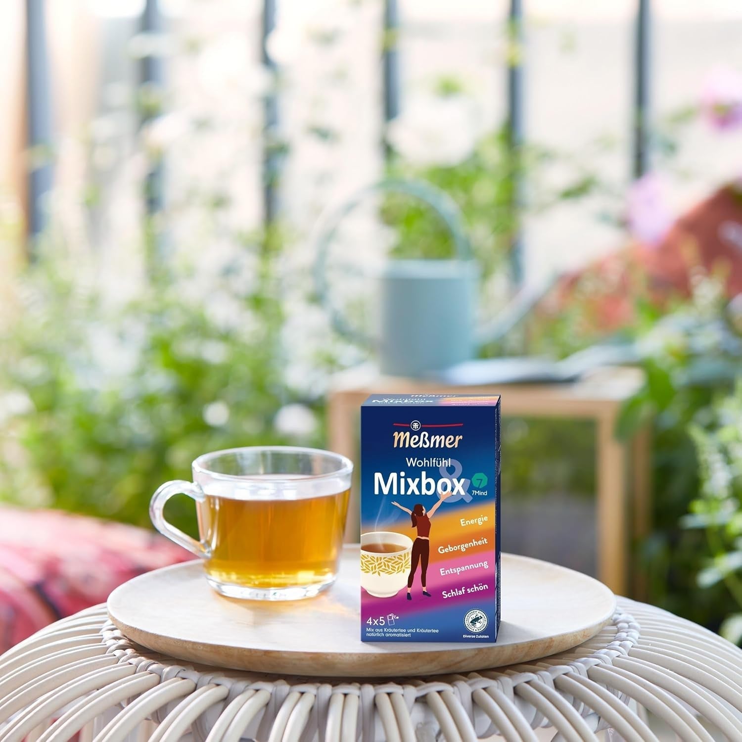 Meßmer Wohlfühltee Mixbox | 20 pliculețe de ceai | 5X Energie | 5X Siguranță | 5X Relaxare | 5X Somn bun | Un mix de ceaiuri din plante din gama Meßmer Wohlfühl
