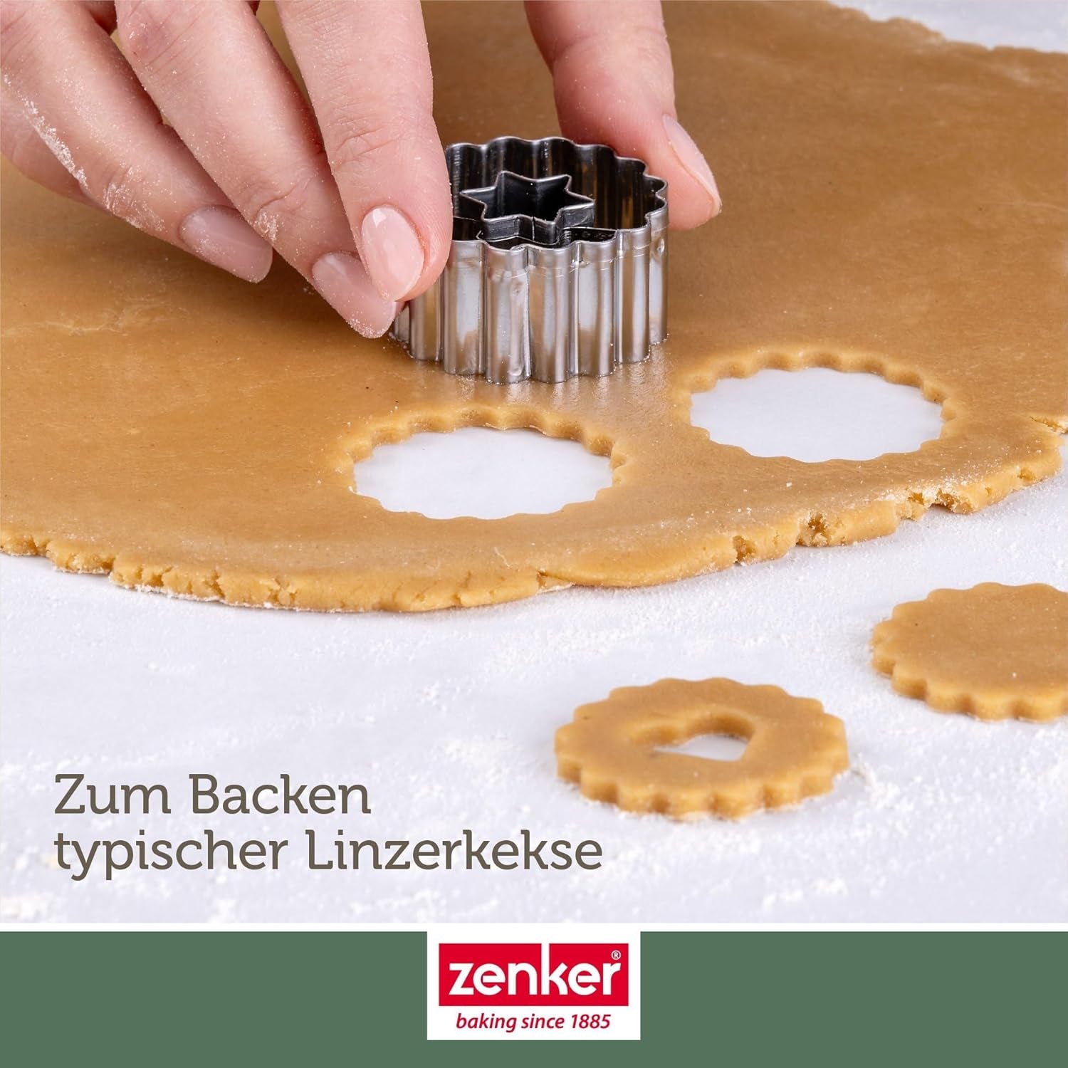 Zenker Ausstecher-Set Linzer Herz und Stern aus Edelstahl – Perfekt für Weihnachtskekse, 3-teilig, inkl. Geschenkverpackung, spülmaschinengeeignet und rustfrei – The Christmas Candy Shop