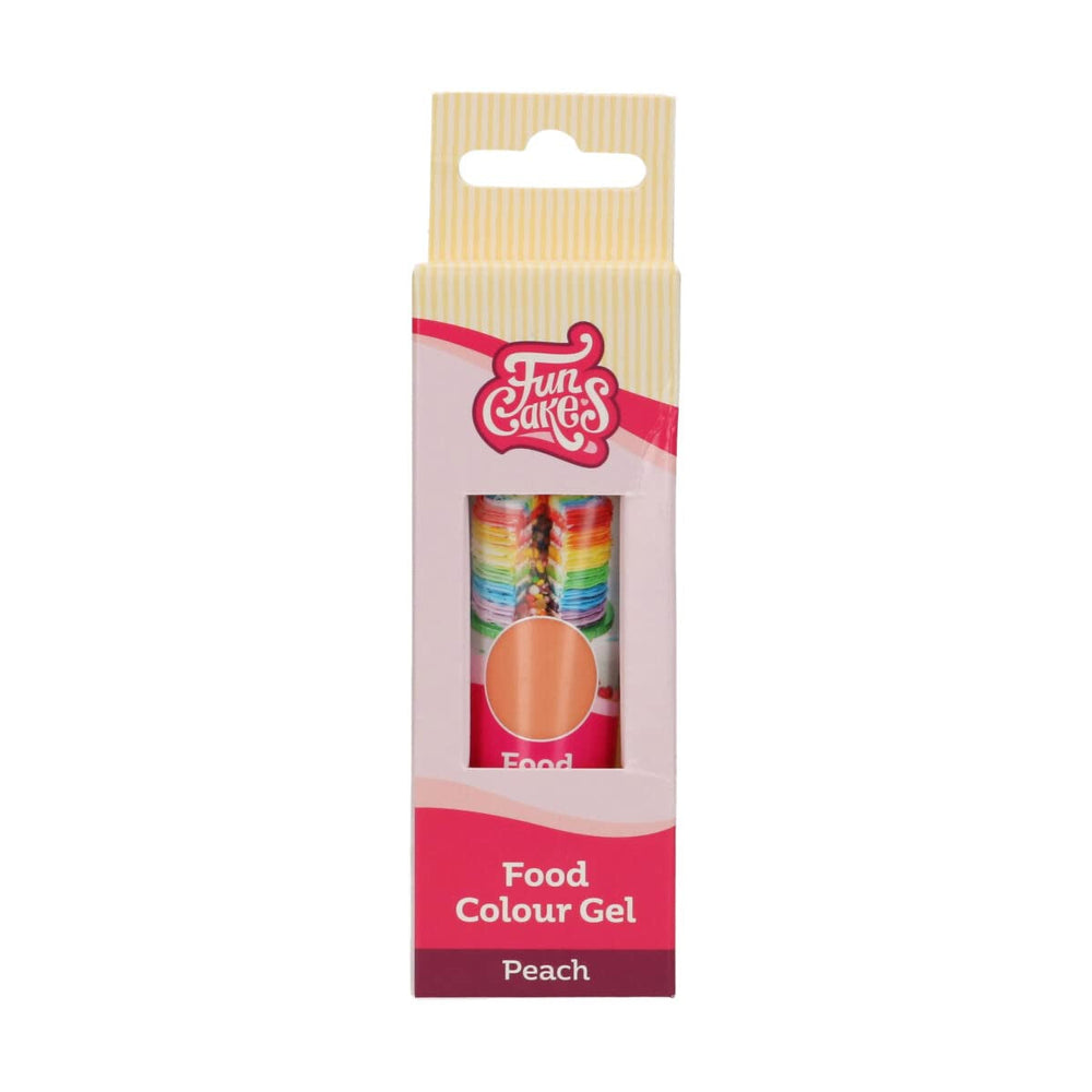 Colorant alimentaire Funcakes Peach Gel : Colorant alimentaire très concentré pour pâte, crème, fondant et pâte d'amande. Dosage facile. Une seule goutte pour créer des couleurs vibrantes. Halal. 30g.