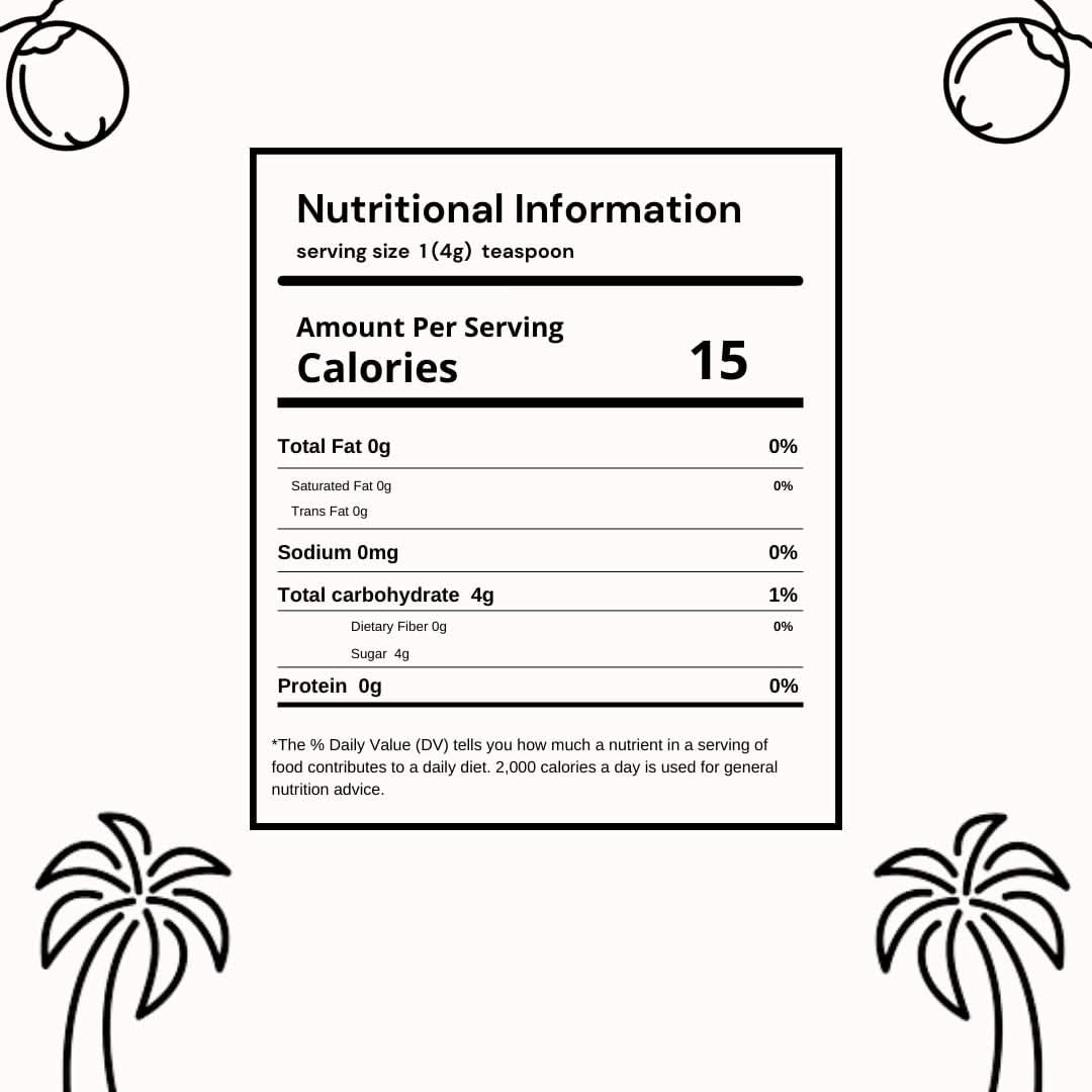 SVATV Sucre de palme roux en poudre, 227 grammes Édulcorants Naty Shop