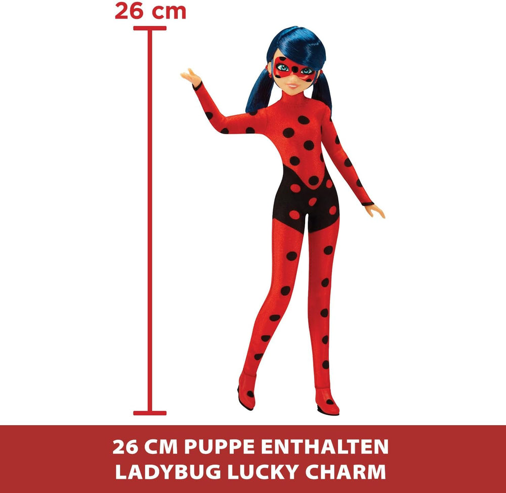Bandai - Miraculous Ladybug - Trottinette Miraculous Switch'n Go + Poupée Articulée Ladybug Lucky Charm 26 cm - P50668