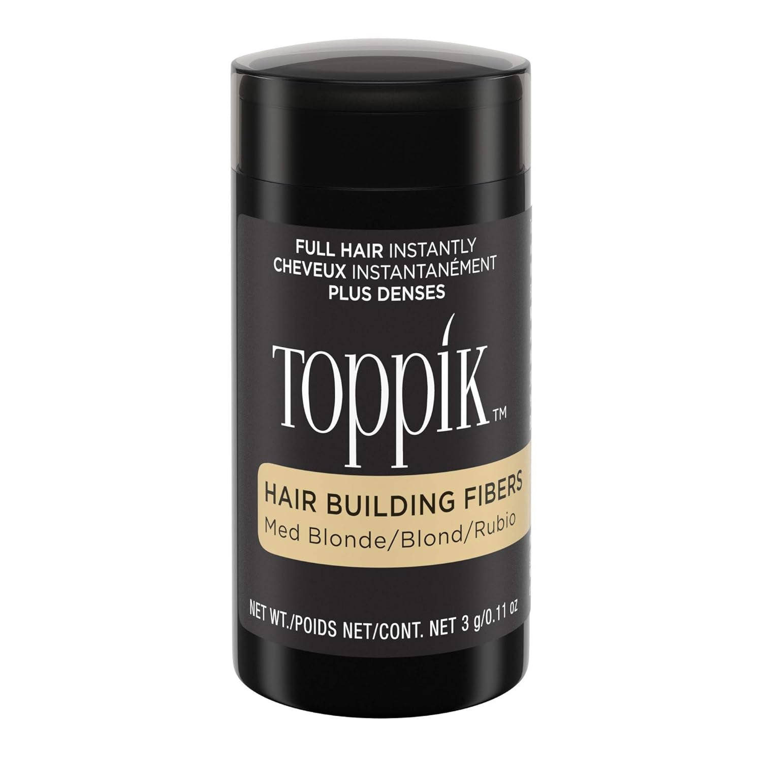 Cheveux dispersés châtain foncé pour des cheveux plus fournis en quelques secondes, poudre capillaire pour un look authentique, perte de cheveux pour la perte de cheveux pour hommes et femmes, 55 g Naty Shop Hair Care Blond moyen 3G (1 paquet)