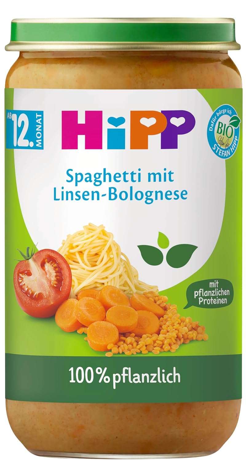 Hipp Menus 100% végétaux à partir de 12 mois Mère et Enfant Naty Shop 250 grammes Spaghetti Bolognese