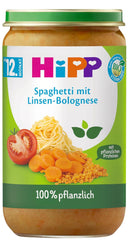 Hipp Menus 100% végétaux à partir de 12 mois Mère et Enfant Naty Shop 250 grammes Spaghetti Bolognese