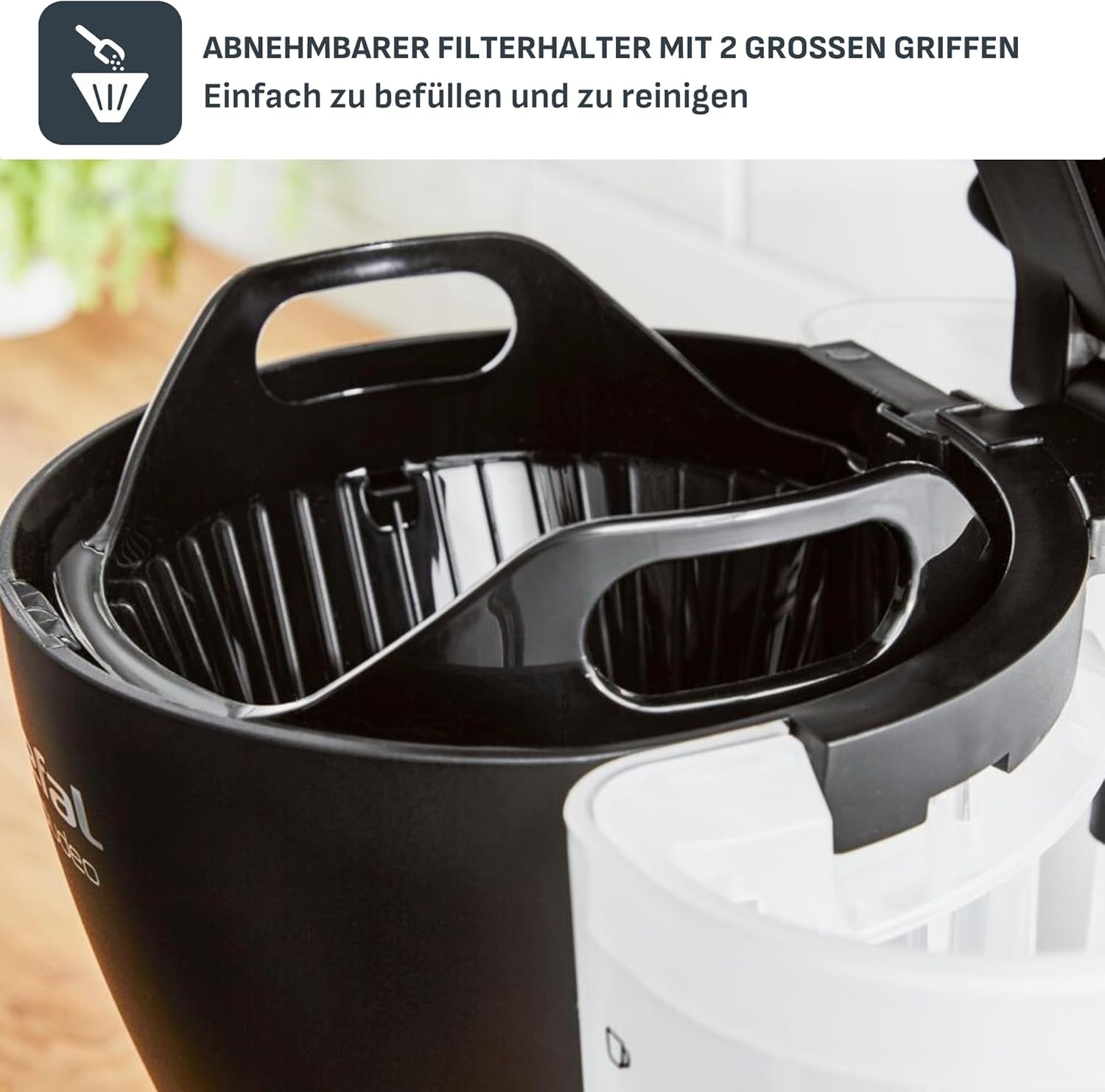 Tefal Includeo Filter Machine à Expresso, Machine à Expresso Extrêmement Facile à Utiliser, Adaptée aux Droitiers et aux Gauchers, Ouverture Automatique du Couvercle, 1,25 L, 10 à 15 Tasses, CM533811